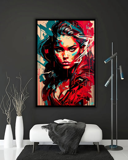 Modern abstract painting in vibrant colors