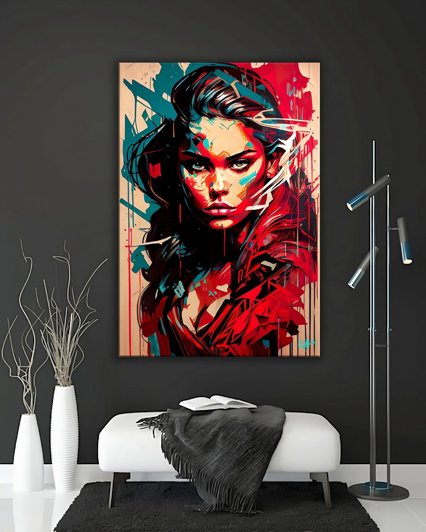 Modern abstract painting in vibrant colors