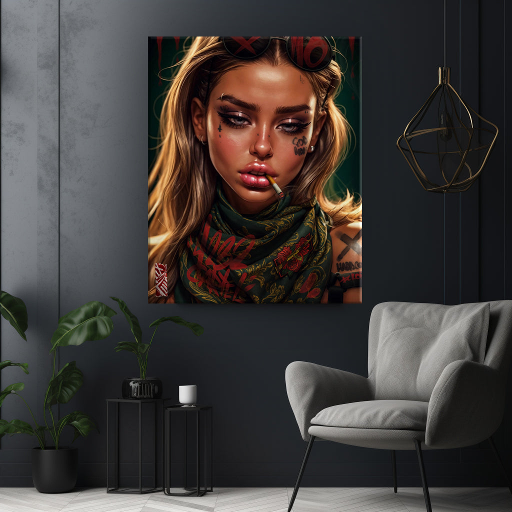 Hippie girl - Canvas wall art