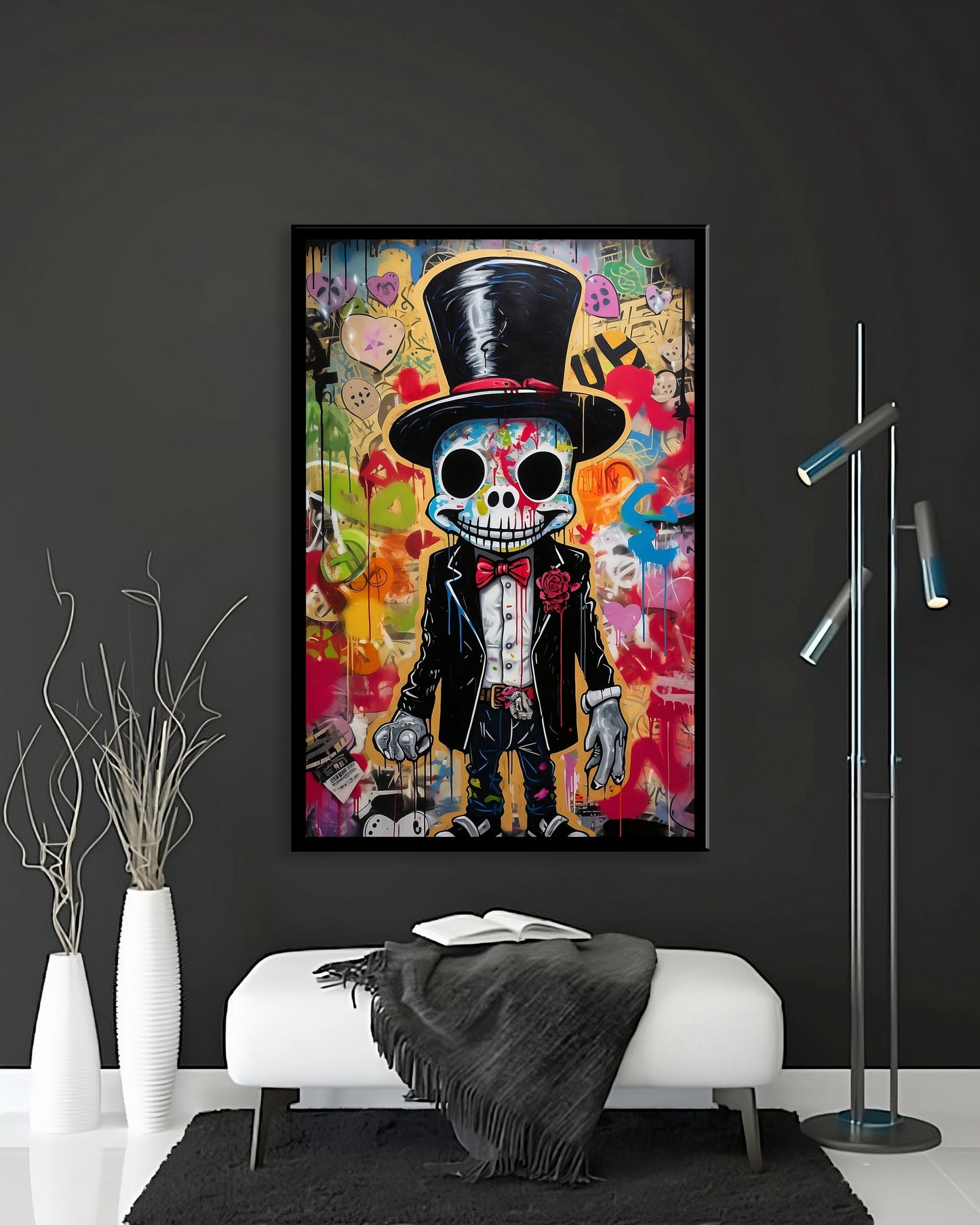 Skull gentleman - Canvas wall art