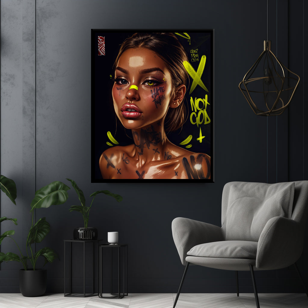 Neon girl - Canvas wall art