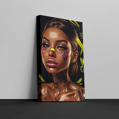 Neon girl - Canvas wall art