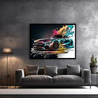 AMG GTR splash - Canvas wall art