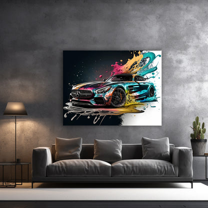 AMG GTR splash - Canvas wall art