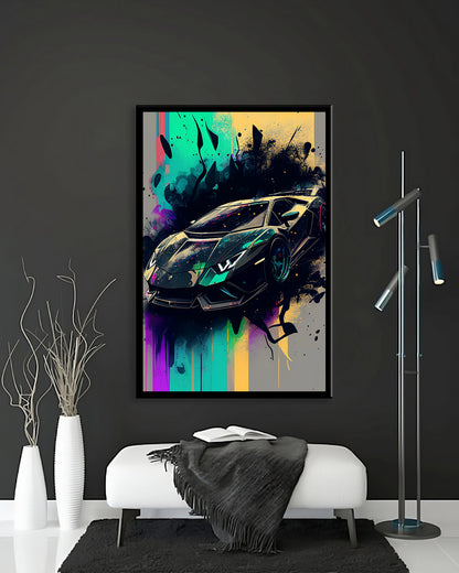 Splash Lambo - Canvas wall art