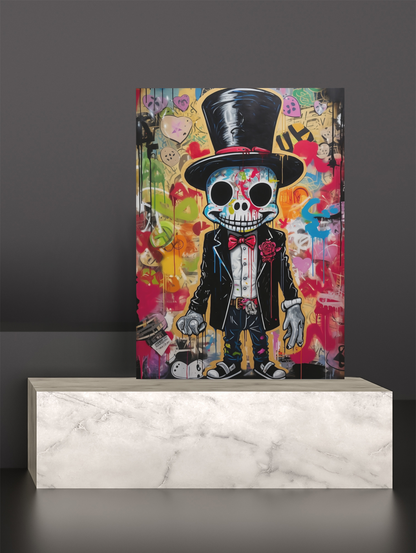 Skull gentleman - Canvas wall art