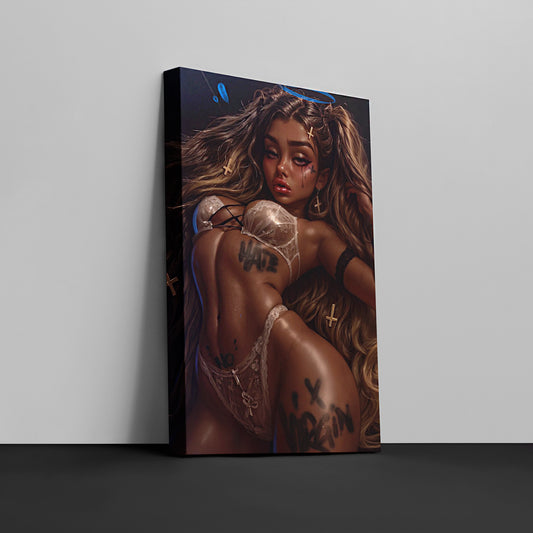 Sexy tattoo girl - Canvas wall art