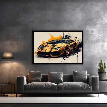 Lambo splash - Canvas wall art